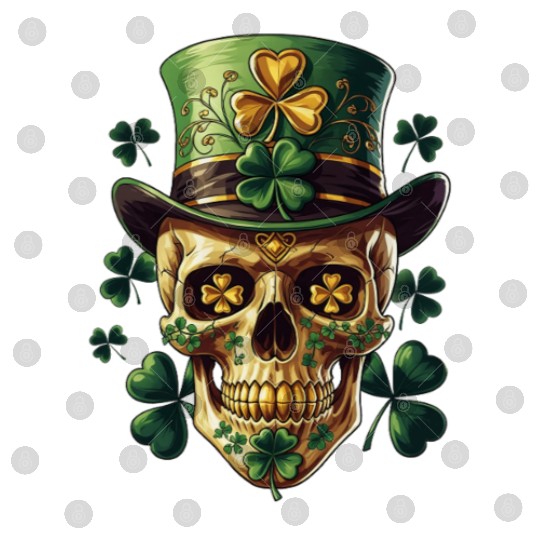 St Patricks Day Sugar Skull Shamrock Irish Mexican Digital Files