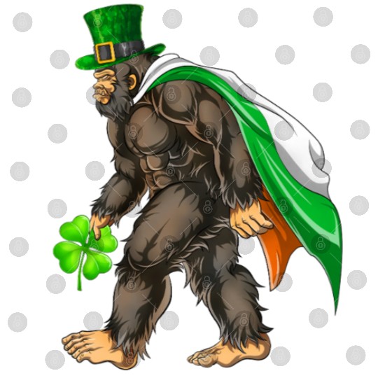 Vintage St Patricks Day Bigfoot Sasquatch Irish Digital Files