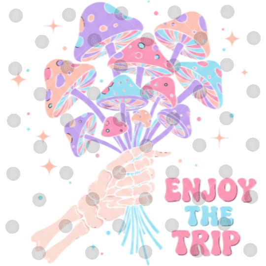 Psychedelic Mushrooms with Skeleton Hand Digital Files
