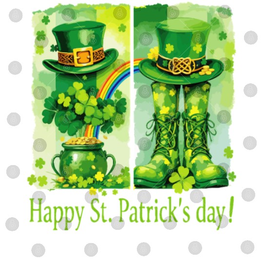 Happy St Patrick s Day Brushstroke Shamrock Digital Files