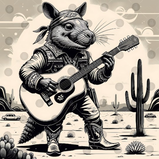 cat playing guitar Digital Files