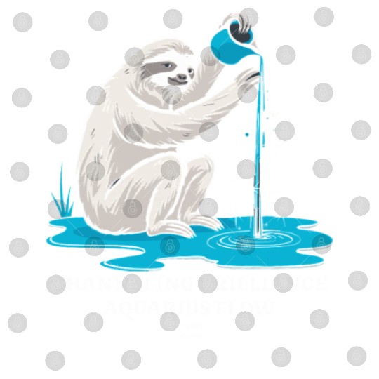 Channeling Brilliance Aquarius Zodiac Sloth Flow Digital Files