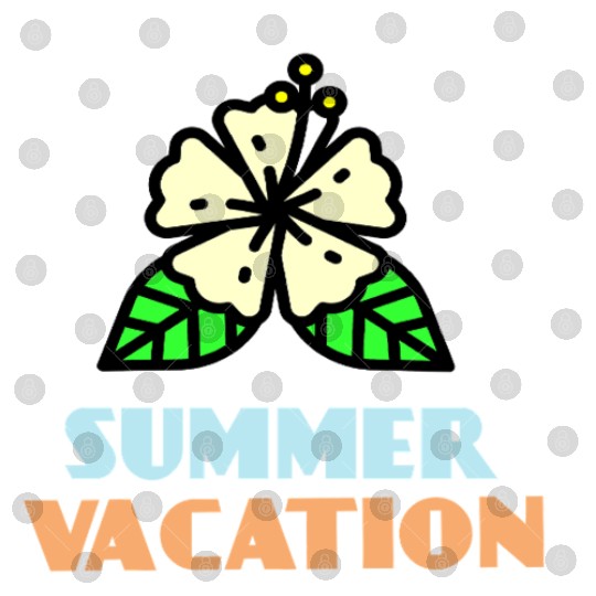 Summer Vacation Hibiscus Design Digital Files