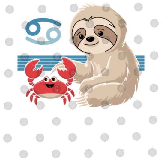 Cancer Zodiac Sloth with Adorable Crab Digital Files