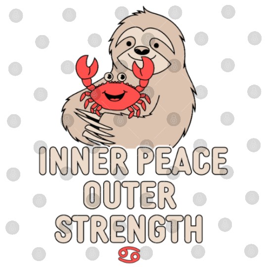 Cancer Zodiac Sloth Inner Peace Outer Strength Digital Files