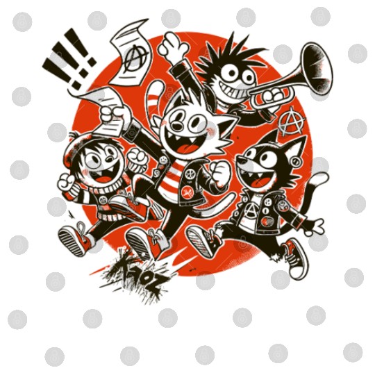 Parody Cartoon Anarchist Punk Kids Band Digital Files