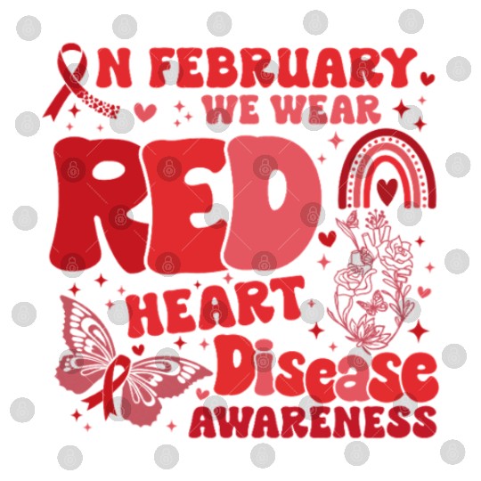 In February We Wear Red Rainbow CHD Awareness Digital Files