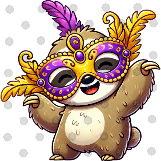 Mardi Gras Sloth Mask Carnival Costume Digital Files