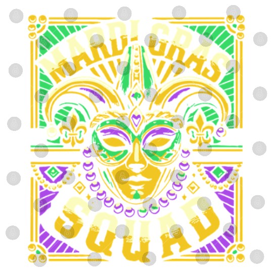 Mardi Gras Squad Mask Beads Celebration Digital Files