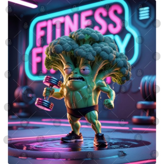 Cartoon Broccoli Gym Digital Files