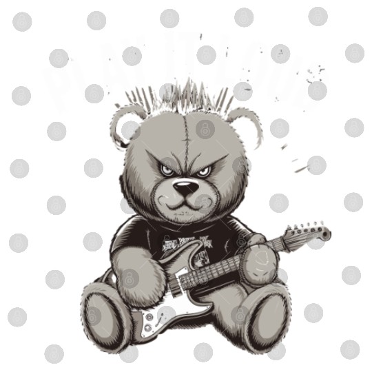 Heavy Metal Bear Play It Loud Vibes for Music Digital Files