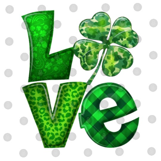 Love Shamrock St Patricks Day Digital Files
