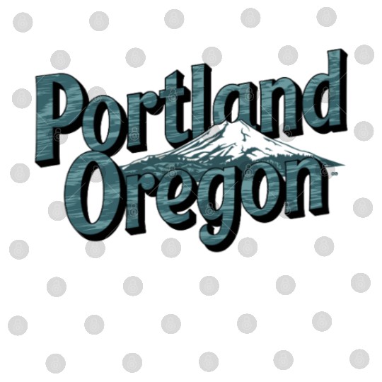 Portland Oregon Scenic Typography with Mountain Digital Files