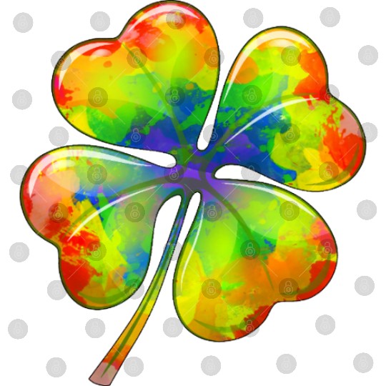 Tie Dye Shamrock Lucky Four Leaf Clover St Patrick Digital Files