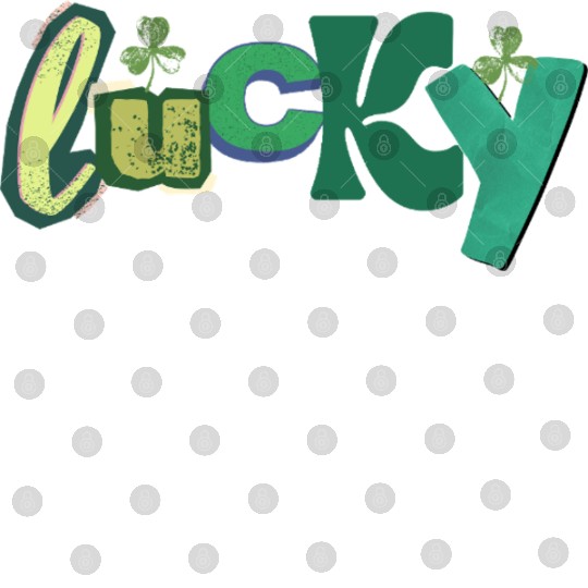 Lucky Typography with Shamrocks Digital Files