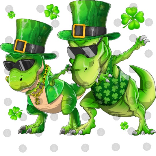Happy St Patricks Day Dinosaur T-rex Dabbing Digital Files