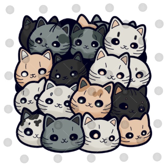 Cute Cat Pile: Adorable Kittens Stack Digital Files