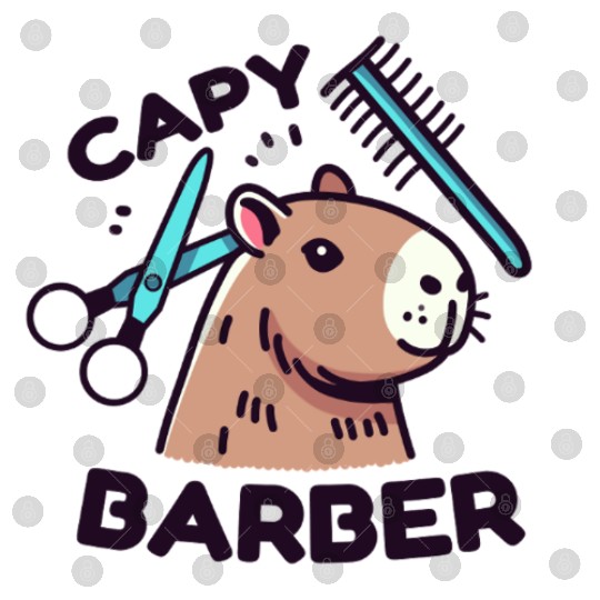Capy-Barber: Funny Capybara Pun Digital Files