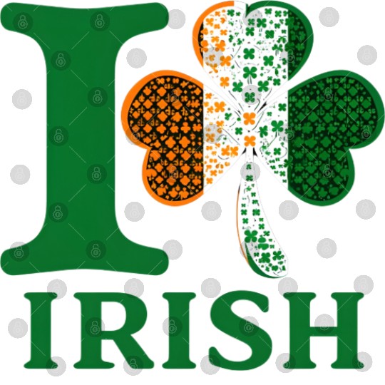 I Love Irish – Shamrock Clover Irish Flag Design Digital Files