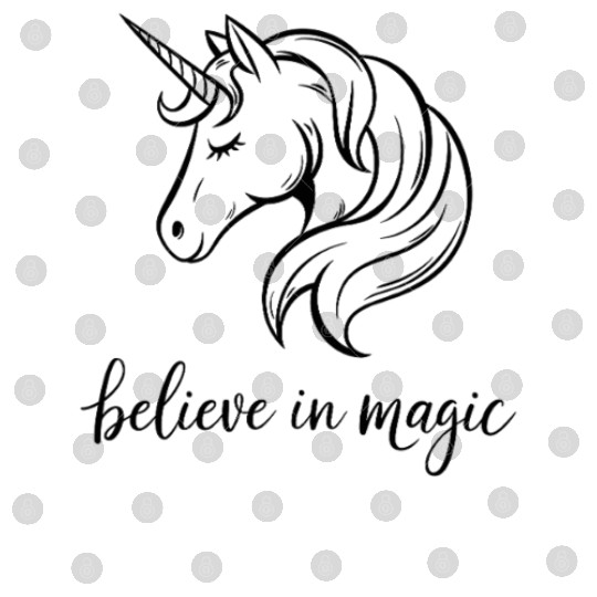 Believe In Magic Unicorn Fantasy Art Illustration Digital Files