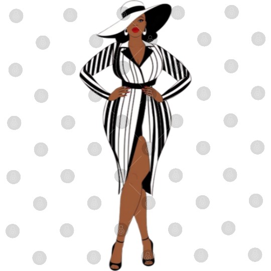 Fashion a plus-size African American woman Digital Files