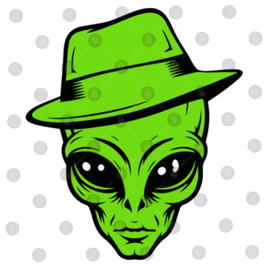 Grey Alien Retro Gangster Digital Files