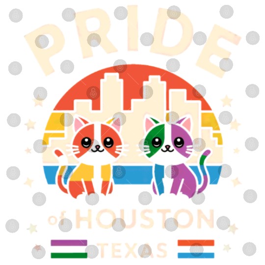Pride of Houston City Texas USA Rainbow Flag Digital Files