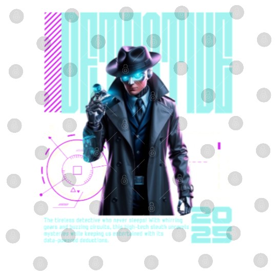 Detective Robot Futuristic Spy Sci Fi Hero Digital Files