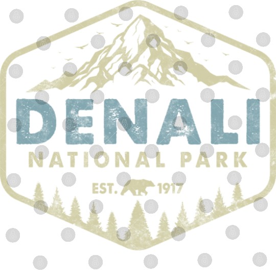 Retro Denali National Park Mountains Nature Hiking Digital Files