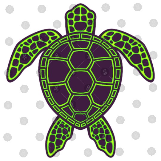 Green Neon Lava Sea Turtle Design Digital Files