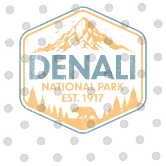 Retro Denali National Park Mountains Nature Digital Files