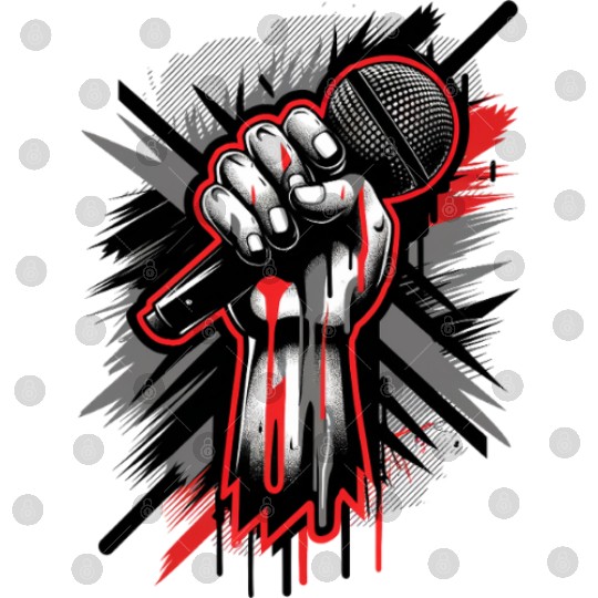 Vintage Hip Hop Rapper Inspired Microphone Art Digital Files