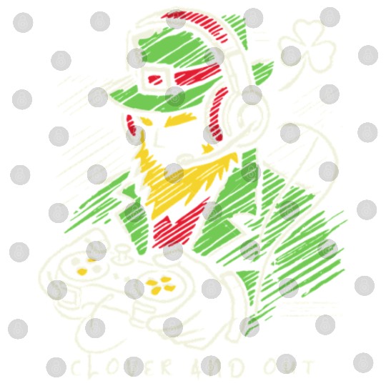 St. Patrick's Day Gamer Clover And Out Digital Files
