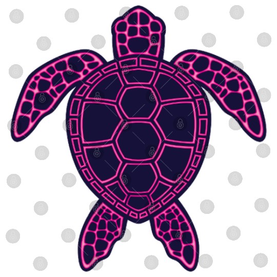 Hot Pink Neon Lava Sea Turtle Design Digital Files