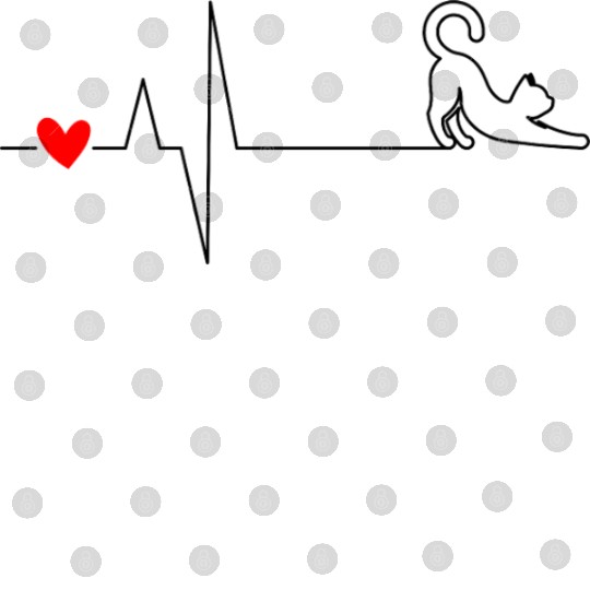 Heartbeat cat yoga Digital Files