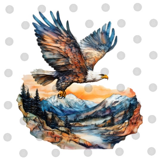 Eagle Watercolor Illustration Digital Files