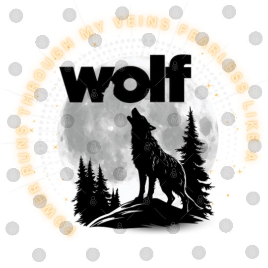 Fearless Wolf Full Moon Digital Files