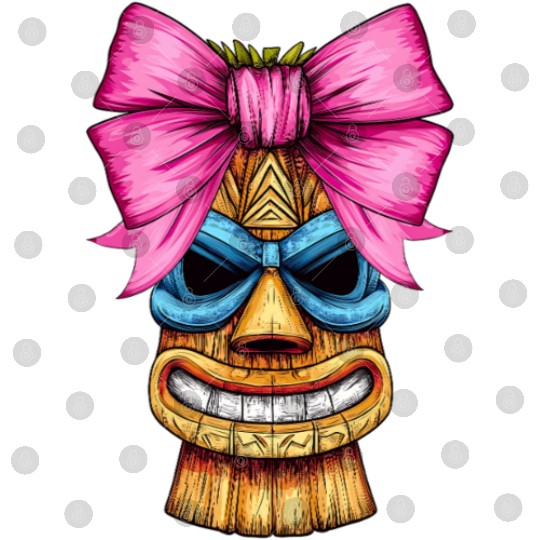 Coquette Bow Tiki Luau Hawaiian Hawaii Tiki Mask Digital Files