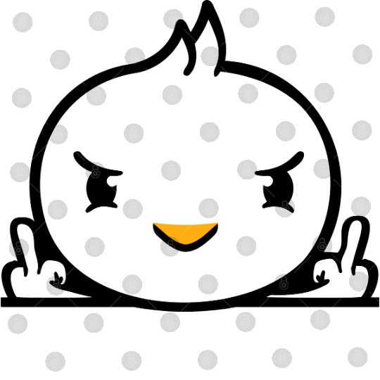 Bird Evil Middle Finger Show Bad Boy Behind Fence Digital Files