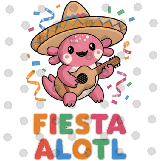 Axolotl With Sombrero And Guitar Digital Files