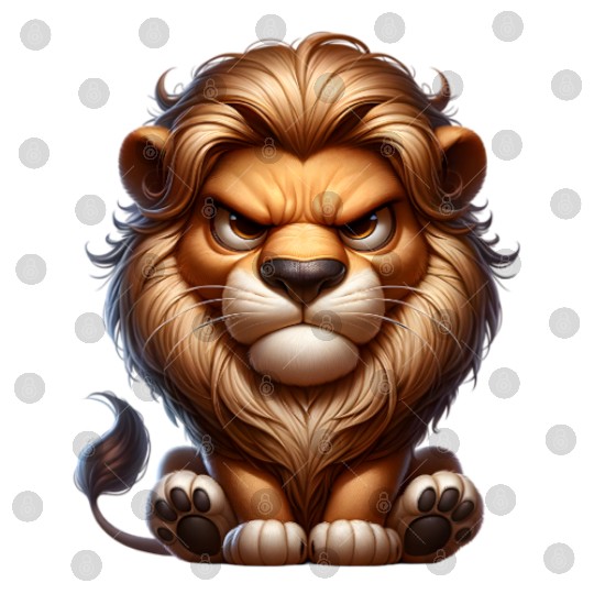 Cute Angry Lion Digital Files