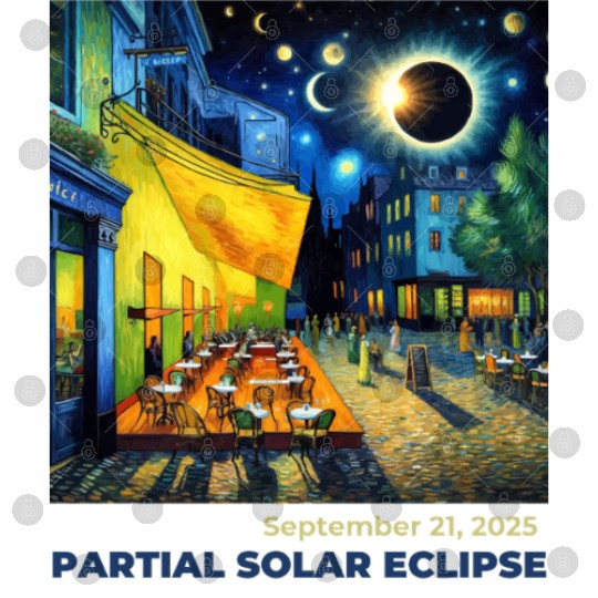 Partial Solar Eclipse Night Scene Art September Digital Files