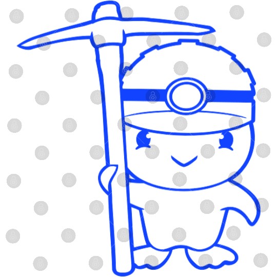 Duck miner pickaxe helmet lamp hard work mining Digital Files