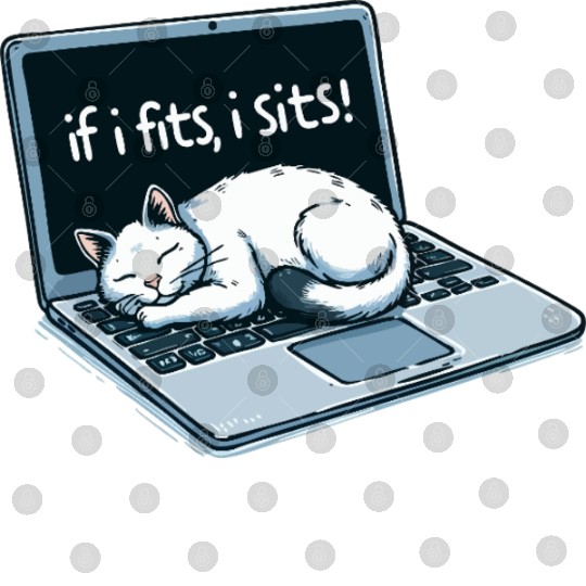 Laptop Cat Nap - If I Fits, I Sits! Digital Files
