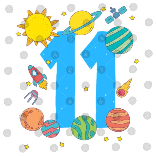 Space Adventure Number 11 Birthday Cosmos Digital Files