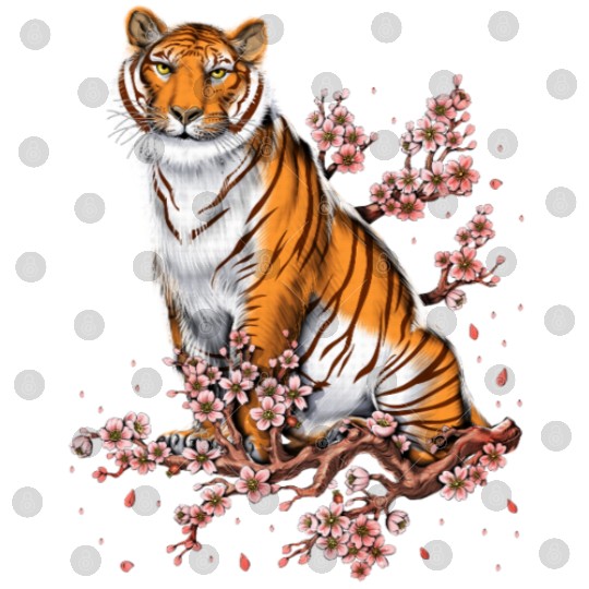 Cherry Blossom Tiger Digital Files