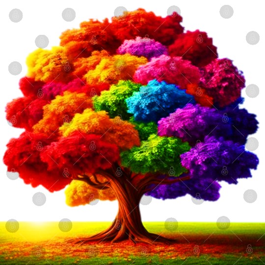Rainbow colours Spectrum Tree Digital Files