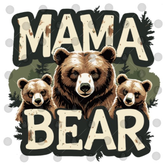 Mama Bear & Cubs Rustic Digital Files for Moms