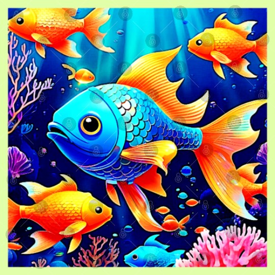 Fantasy Fish Swim Design Digital Files