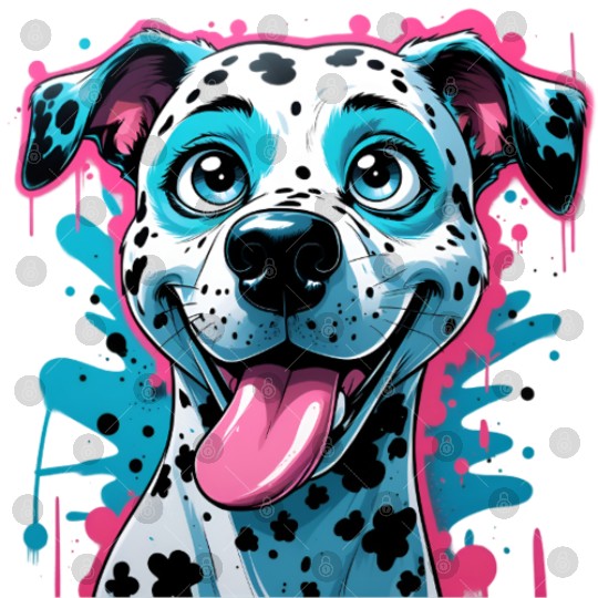Graffiti Cartoon Dalmatian – Playful Pop Art Dog Digital Files